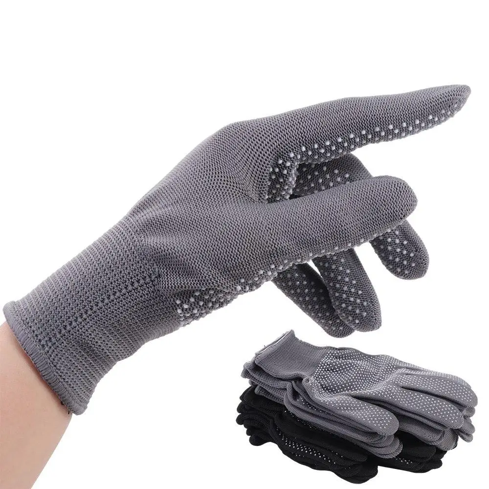 5Pair Resuable Safety Work Gloves Non-slip Nylon Working Gloves Breathable Wear-Resistant Riding Mittens Outdoor