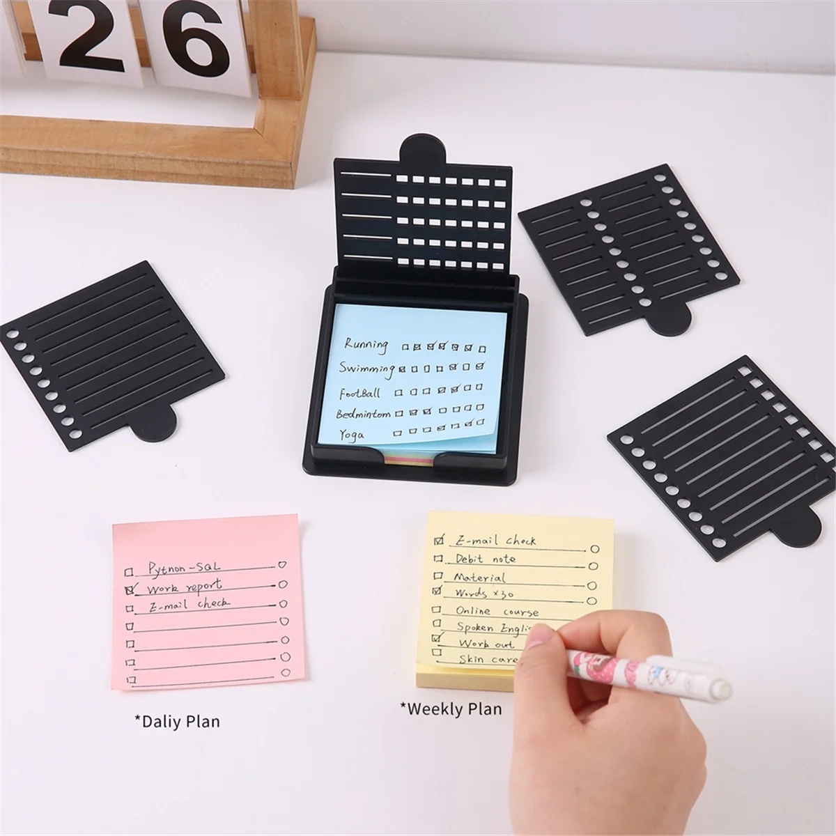 AA98 Sticky Note Stencil Template- Note Holder for Precision Planning Organization,Note Organizer for Office School A