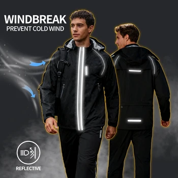 WOSAWE Motorcycle Raincoat Suit Split Motorcycle Rider Raincoat Motocross Rain Pants Reflective Waterproof Hooded Jacket Unisex 4 WOSAWE Motorcycle Raincoat Suit Split Motorcycle Rider Raincoat Motocross Rain Pants Reflective Waterproof Hooded Jacket Unisex 4