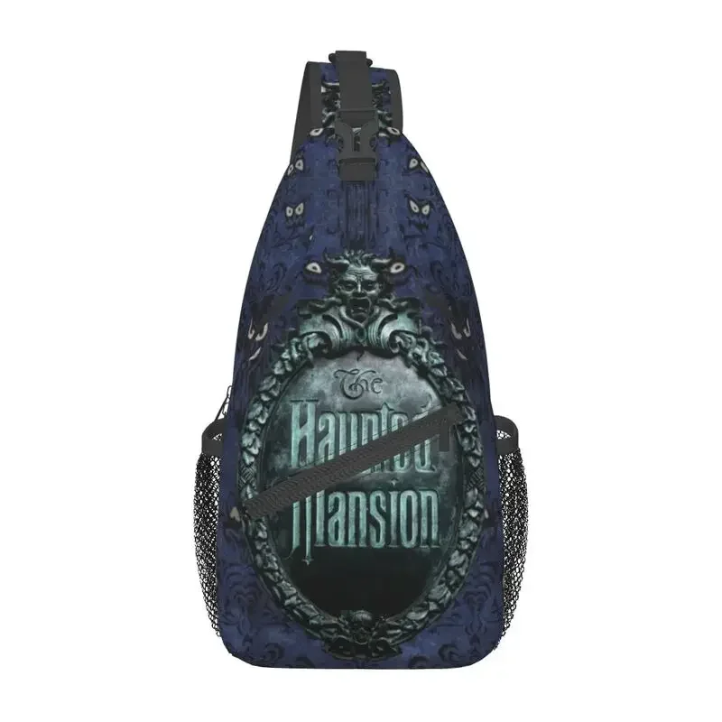 Haunted Mansion Sign Sling Crossbody Backpack Men Custom Shoulder Chest Bag for Travel Hiking Daypack