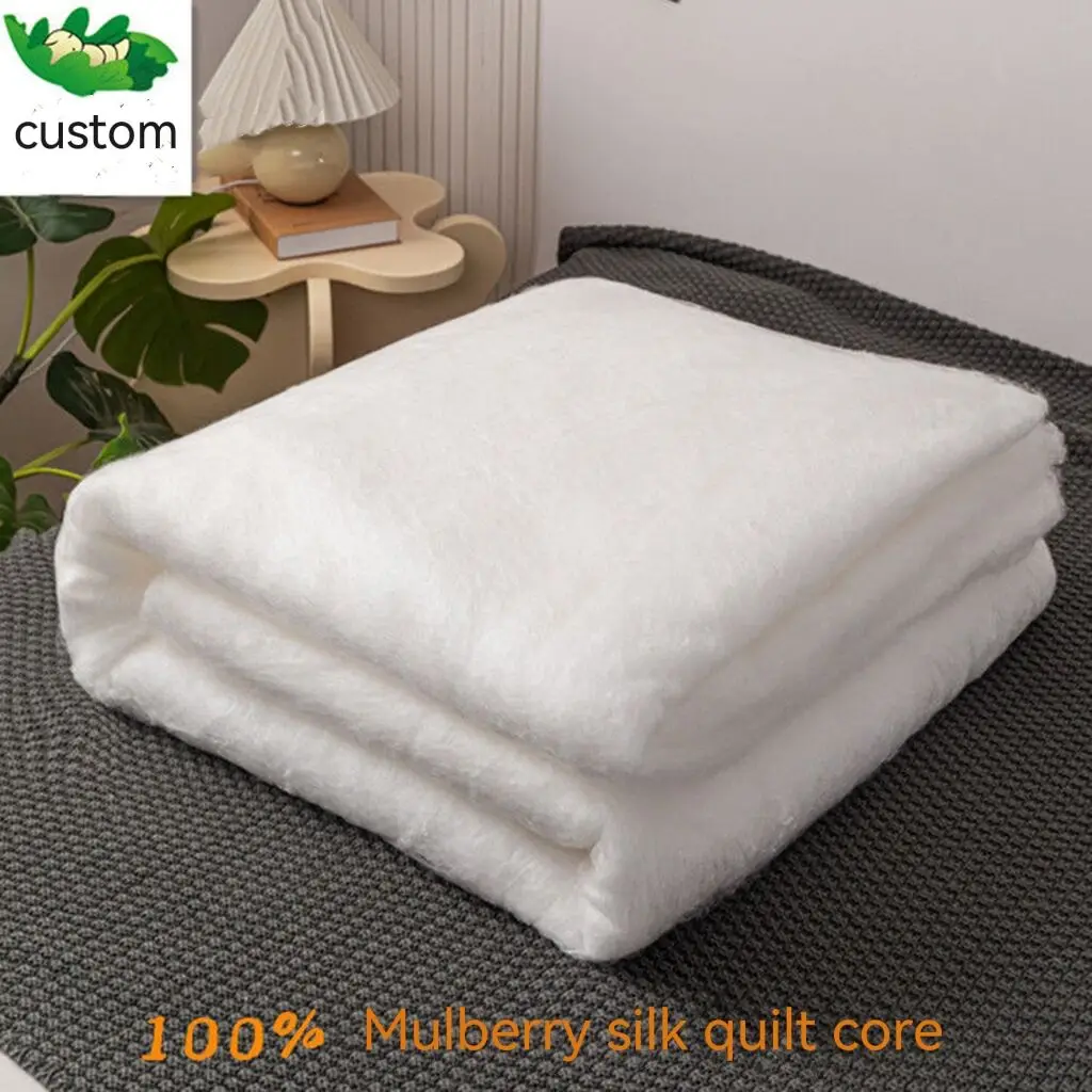 100% Natural Silk Quilt  Pure Handmade Duvets Customizable Winter Keep Warm Comforters Summer Cool Air Conditioner Quilt Core