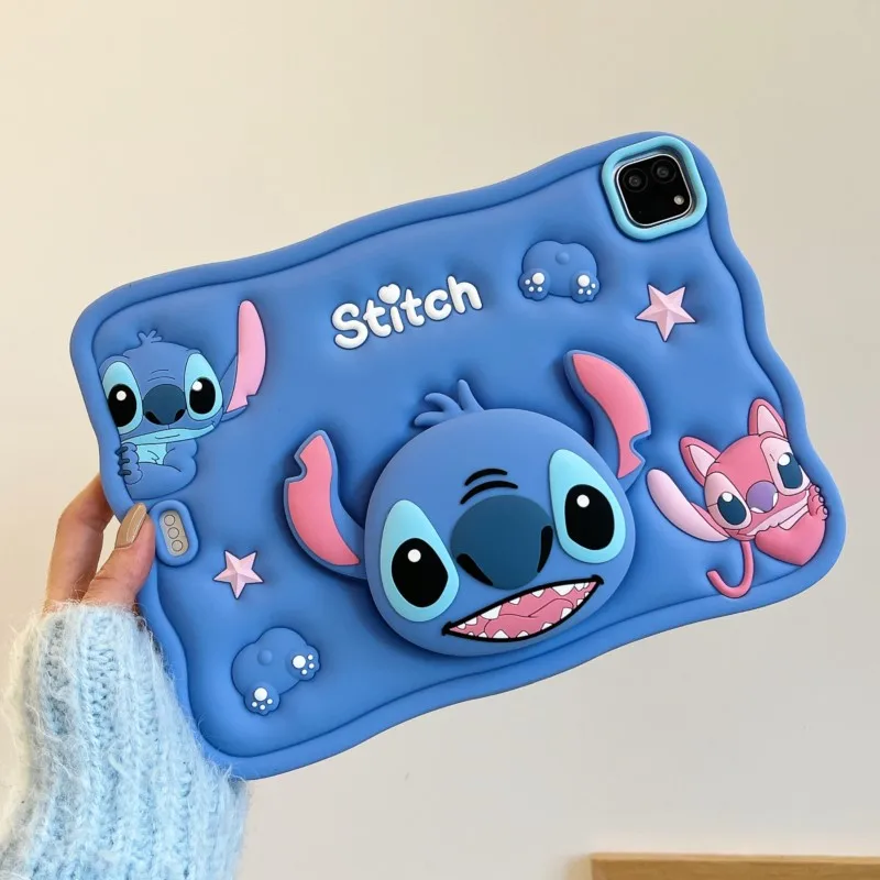 

Детский чехол-подставка для Samsung Galaxy Tab A9 Plus X216B X218U A11 Plus 11 дюймов, милый 3D-чехол с мультяшным персонажем Стич, силиконовый защитный чехол для планшета