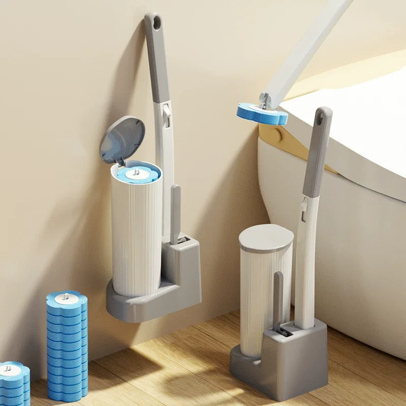 Toilet Brush With Disposable Replacement Head Kits Upgrade L