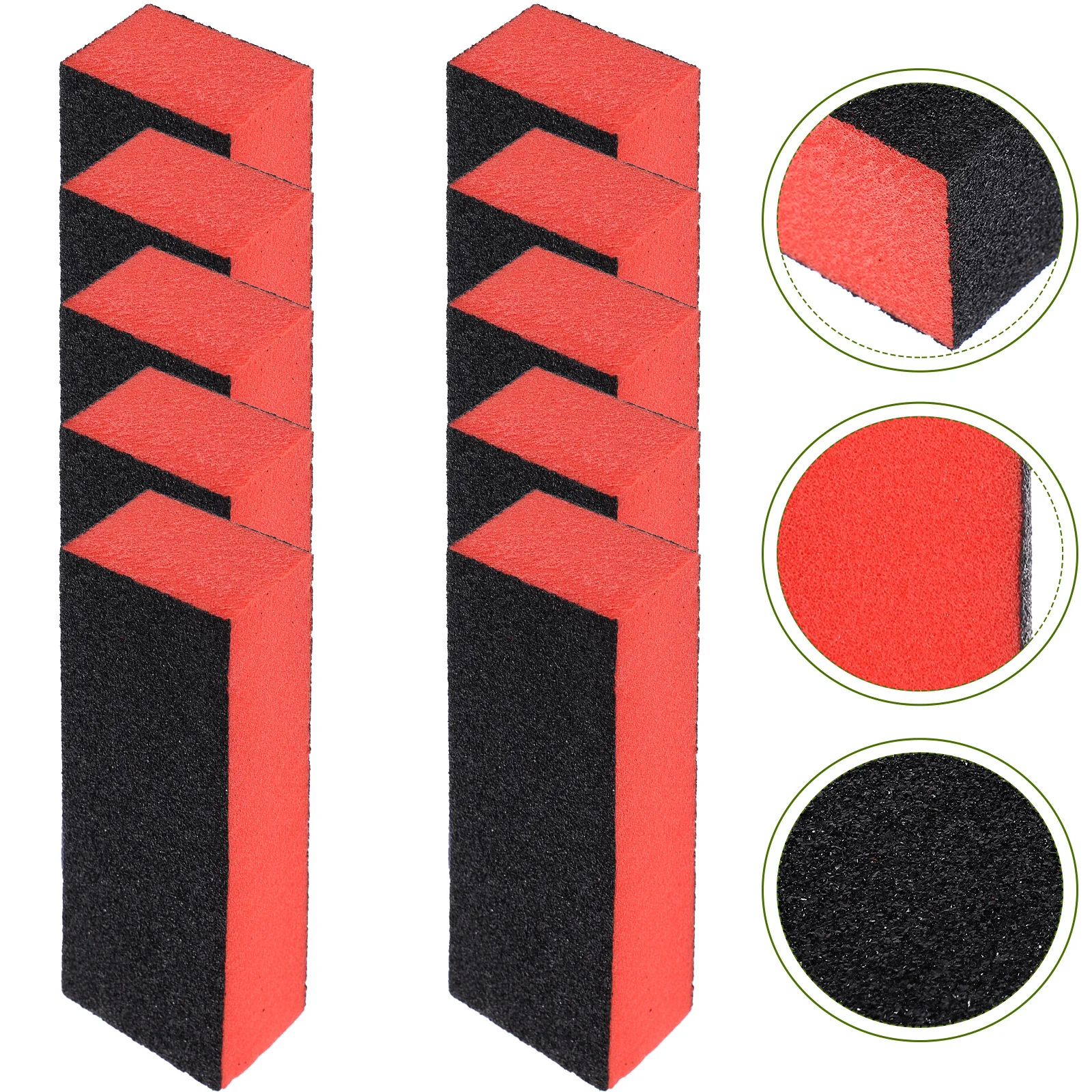 

10Pcs Manicure Polishing Sponge Lightweight Portable 4 Surface Nail Buffer Block for Ridge Removal Shine Finish Tool