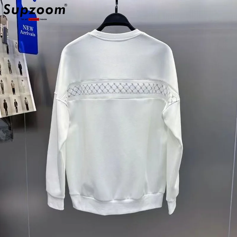 Supzoom 2024 New Arrival Hot Sale Embroidery Brand Top Fashion Letters Casual Cotton O-neck Full Hoodie Hip Hop Men Sweatshirt