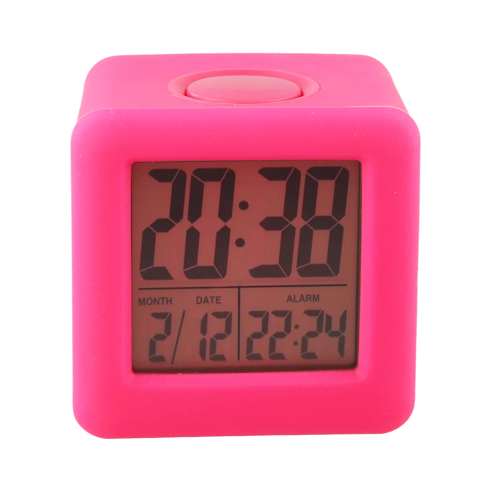 Digitaler Wecker, LCD-Wecker, Nachttisch, batteriebetrieben, umweltfreundliches Silikongehäuse, moderner Stil für Kinder für das Büro