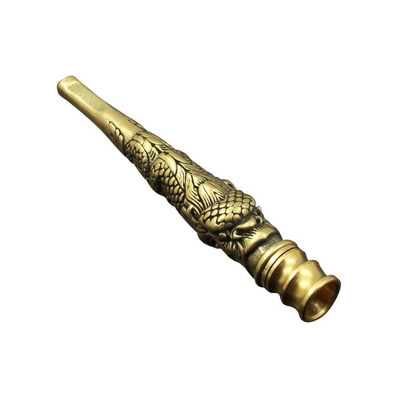 Retro Brass Dragon Head Cigarette Holder Filter Is Recyclable and Can Clean Pipes for Smoking Accessories Gadgets for Men