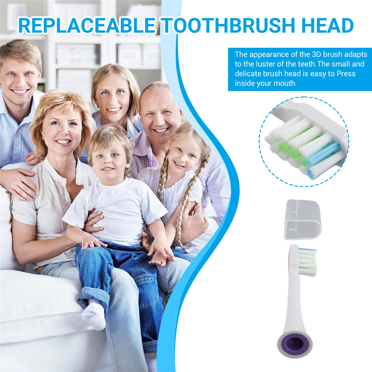 Cabezales de repuesto para cepillo de dientes eléctrico Xiaomi SOOCAS V1X3/X3U X1/X3/X5, 8 Uds., WhiteN02R