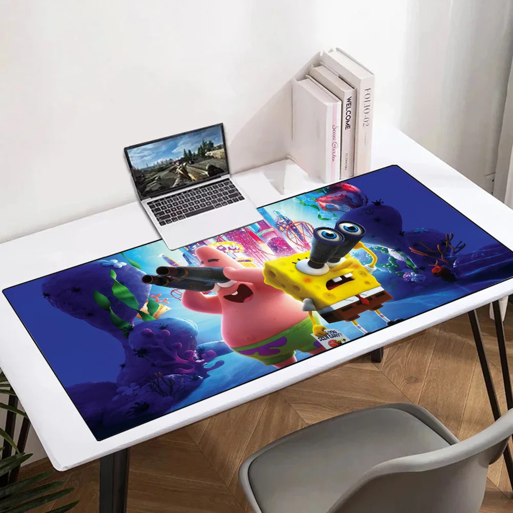 Anime S-Sponge-bobs Mousepad Mouse Mat Desk Mat With Pad Gaming Accessories Prime Gaming XXL Keyboard Pad Padding Mat