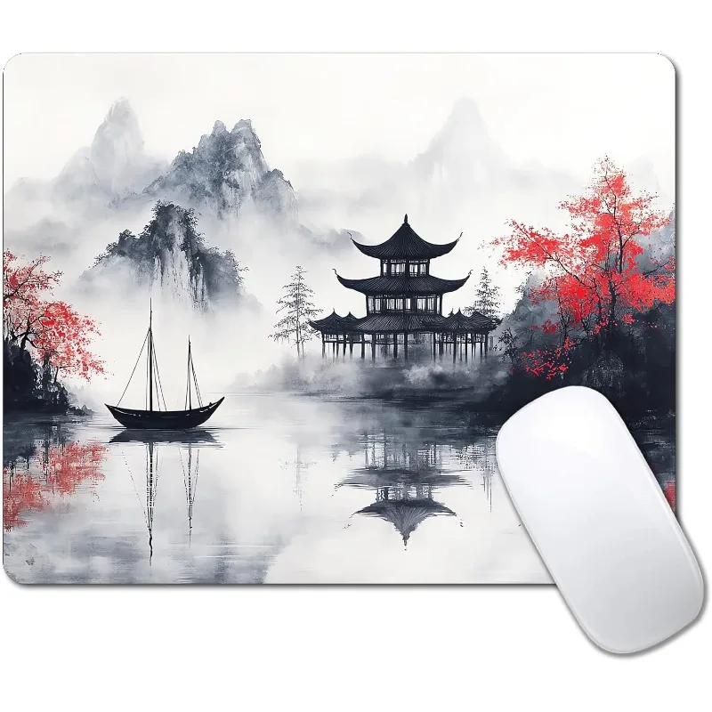 Landscape Mouse Pads DeskMat Portable Computer Small Mouse Pad for Wireless Laptop Non-Slip Rubber Base Design Surface Mousepad