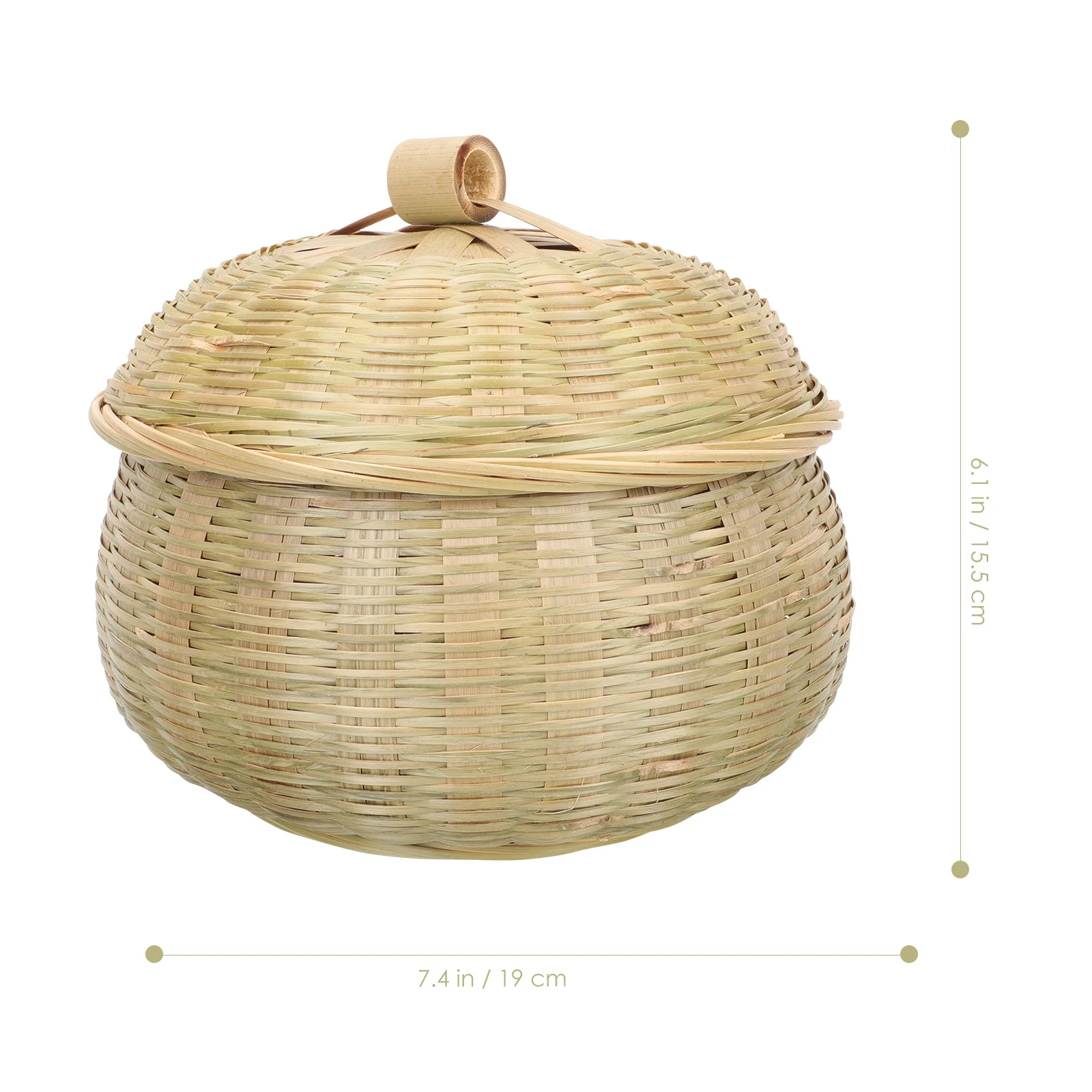 

Storage Basket with Lid Bin Laundry Hamper Bamboo Baskets Food Grade Rattan Net Cover Potato Egg