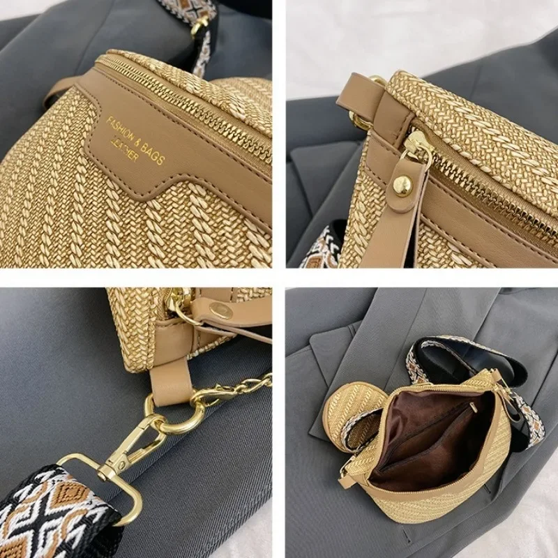 Sac banane en cuir PU à rayures alertes onales pour femmes, design tissé, sac de taille Empaistic, sac de poitrine à bandoulière pour dames