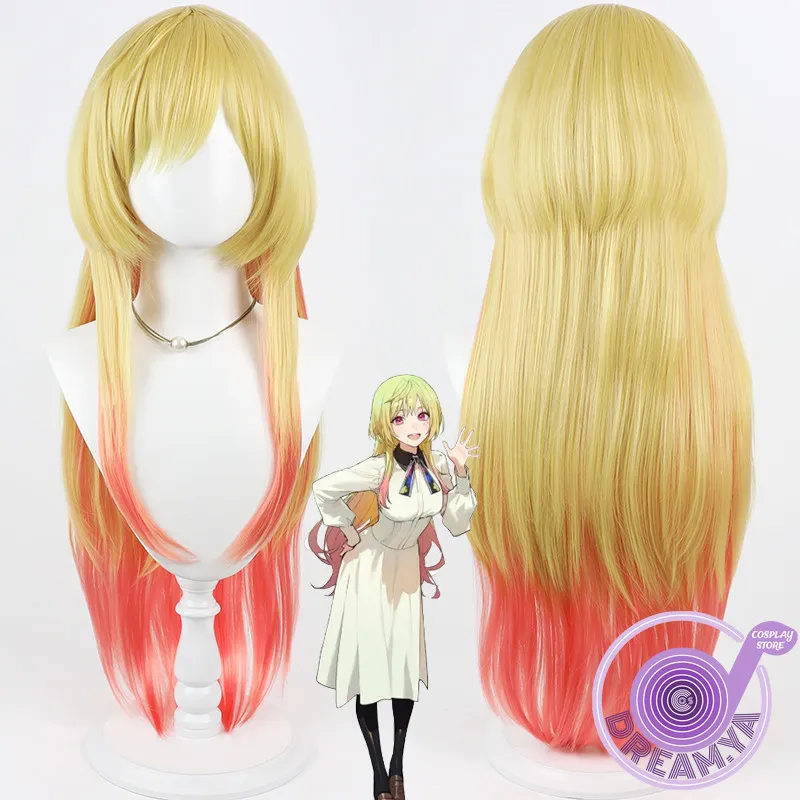 

Mei Kinosaki Cosplay Wig Marriage Toxin Yellow Red Heat Resistant Synthetic Hair Halloween Party Role Play Carnival + Wig Cap