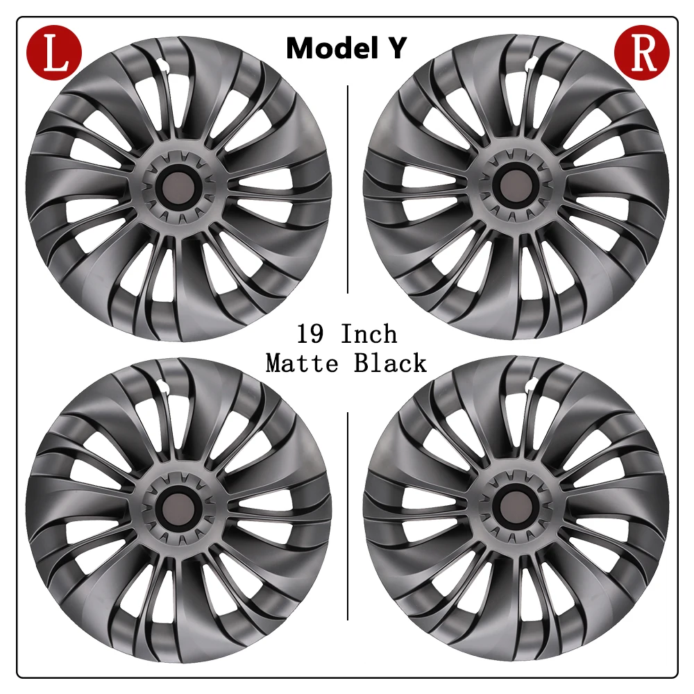 1set 19Inch Hub Cap For Tesla Model Y Wheel Hubcap Performance Replacement Right & Left Hubcap Full Rim Cover Accessories