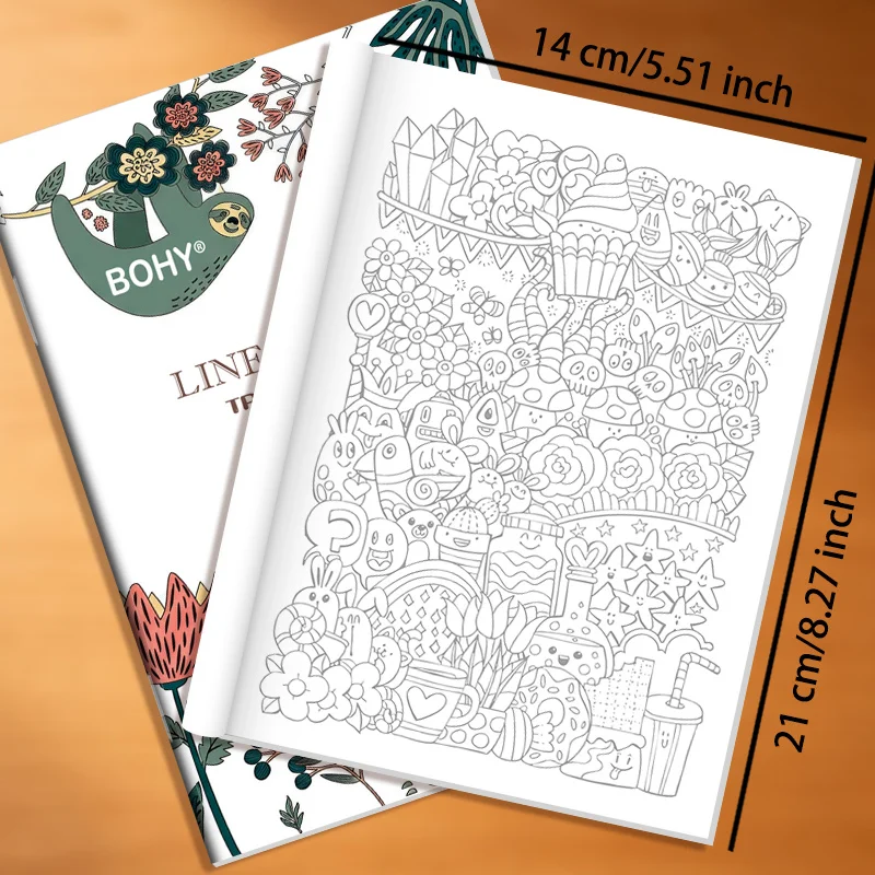 1 Adult Brain Inspired Graffiti Healing Coloring Album 22 Pages, Include Desserts and Flowers/amusement Parks/dense Fun Monsters