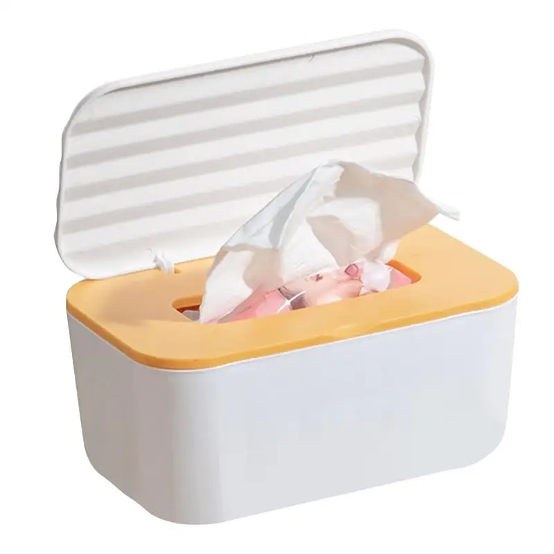 Dispensador de caja de toallitas, soporte de papel para baño, dispensador de toallitas multifuncional sellable a prueba de polvo para maquillaje de coche y guardería