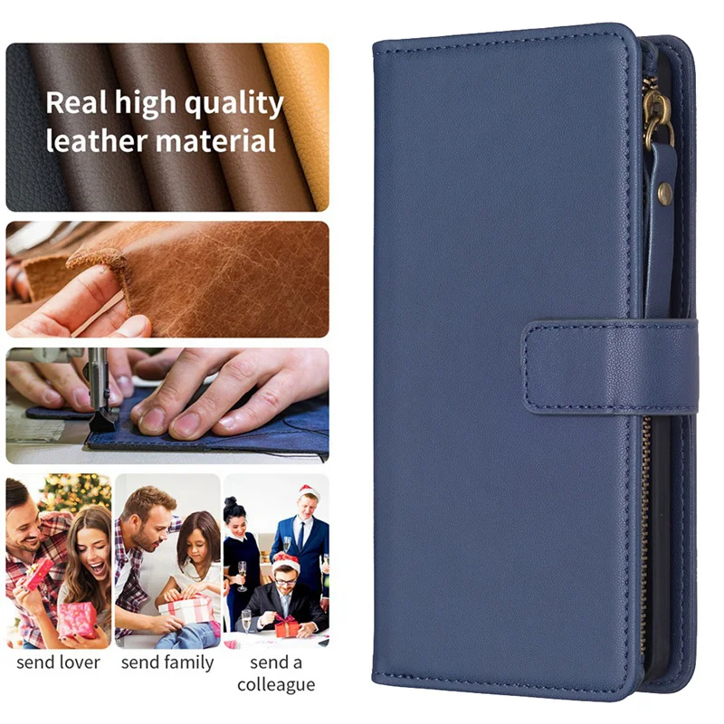 Realme C55 C53 C51 2023 Flip Case per OPPO Realme C55 Multi Card Zipper Wallet Leather Book Cover Realmi C53 C 55 C51 Funda