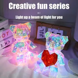 3D Twinkle Bear LED Night Light Changeable Ambient Lamp USB Projector Lamp For Bedroom Home Room Birthday Kids Gift