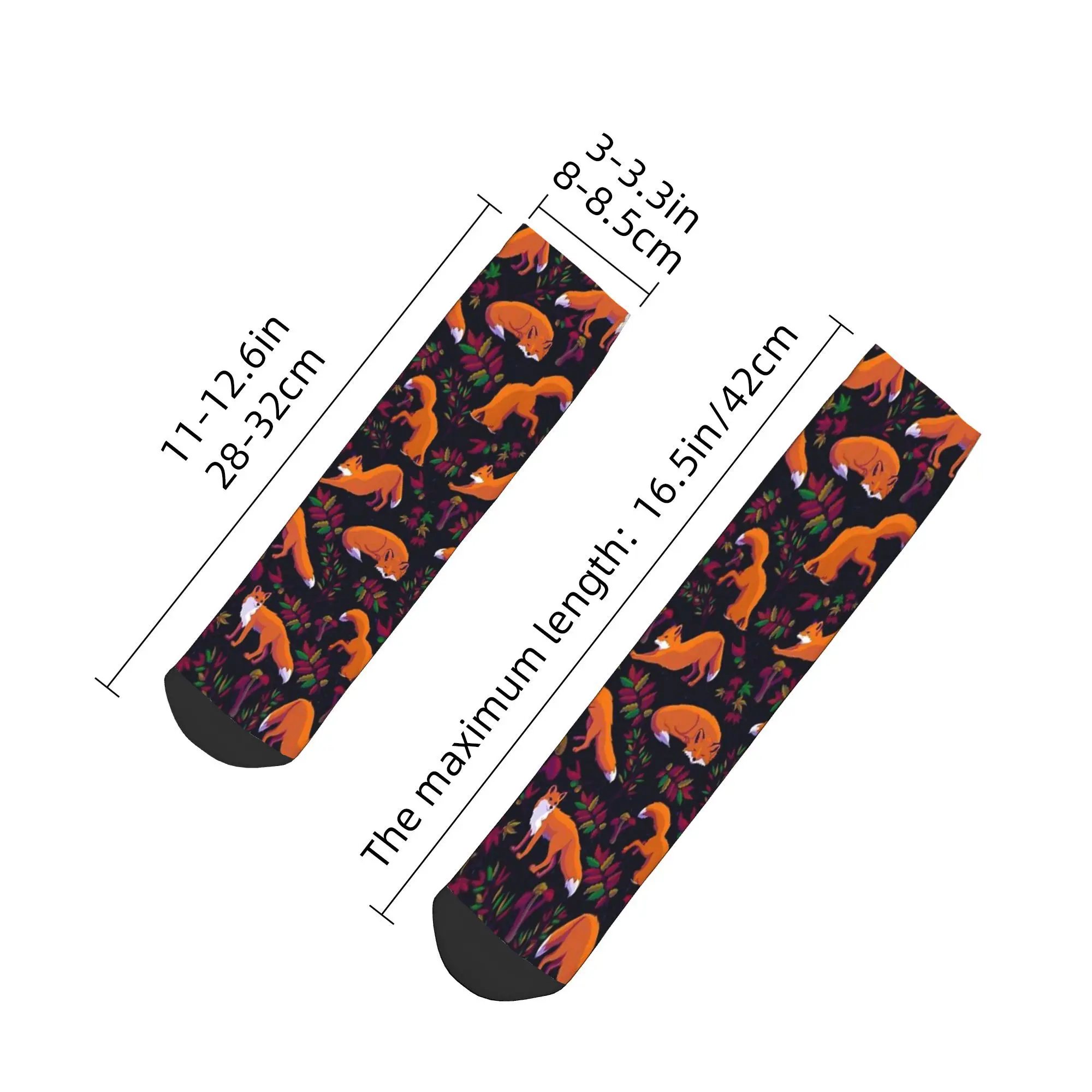 Calcetines de zorro del bosque Harajuku medias de alta calidad calcetines para todas las estaciones accesorios para regalo de cumpleaños de hombre y mujer