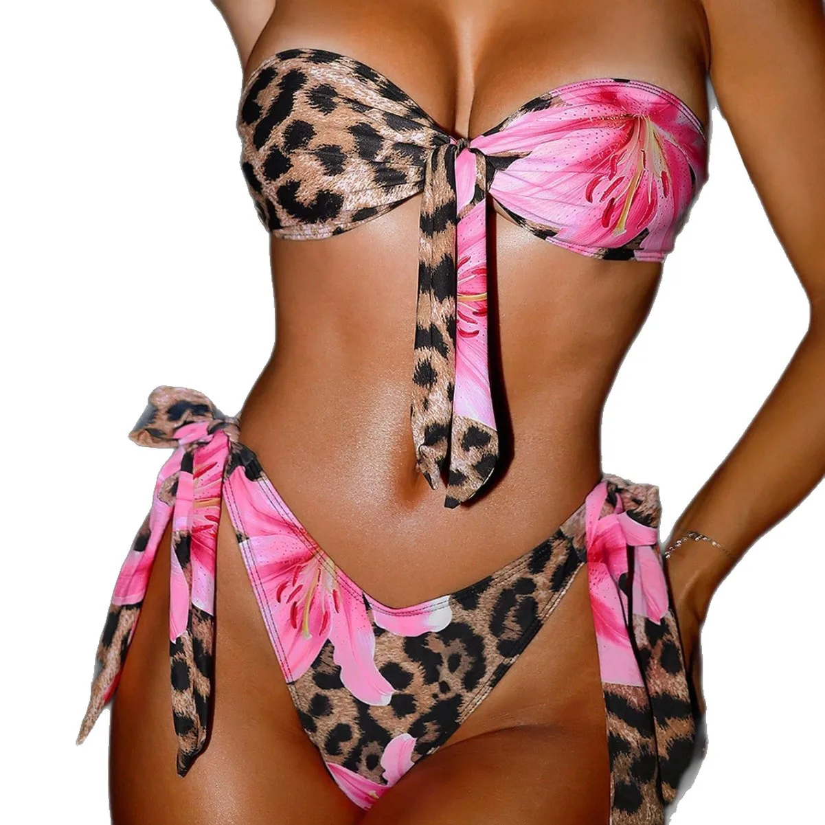 Bikinis léopard maillot de bain femmes pansement vêtements de bain Sexy maillot de bain maillots de bain maillot de bain Biquine Brasileiro
