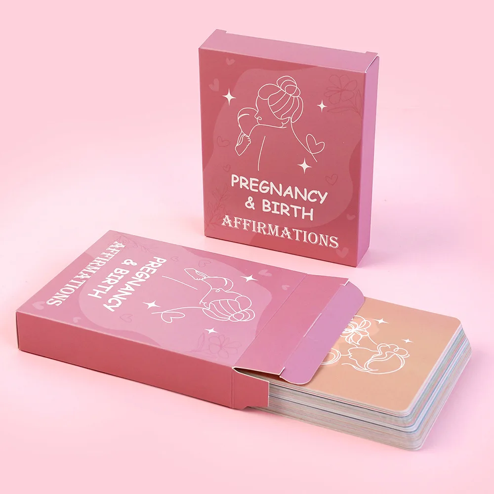 Bview Art Ensemble de cartes de grossesse – 50 cartes Boho positives pour l'encouragement du travail et l'empowering, les voyages de naissance