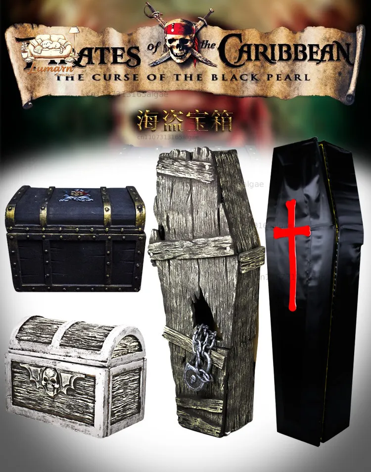Halloween Props Coffin Foam Pirate Treasure box Vampire