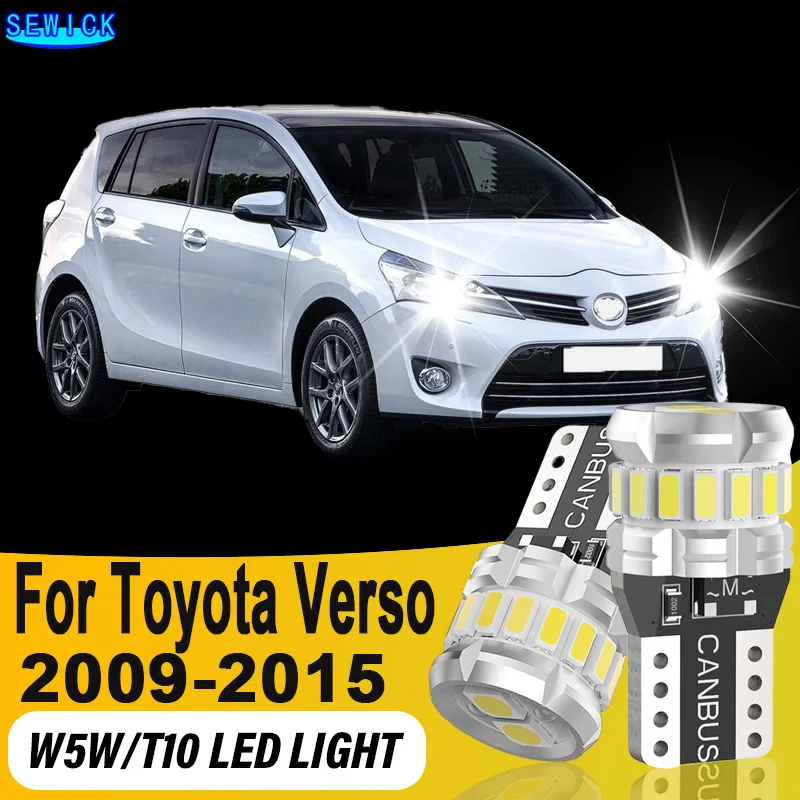 

2x T10 LED Bulb Canbus 194 168 Car Dome Reading License Plate Parking Light For Toyota Verso 2009 2010 2011 2012 2013 2014 2015