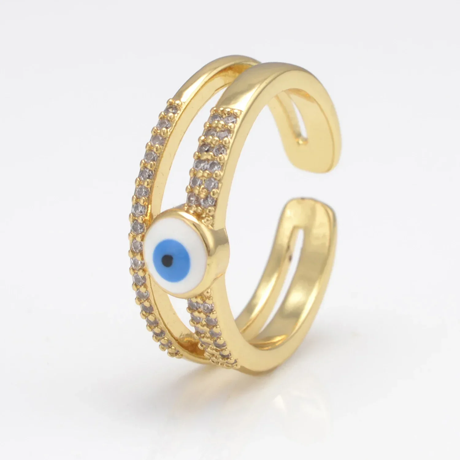 

Delicate Blue Eye Rings for Women/man Enamel Craft Greek Eyes Finger Jewelry Ring Dinner party decoration accessories 2 Pieces