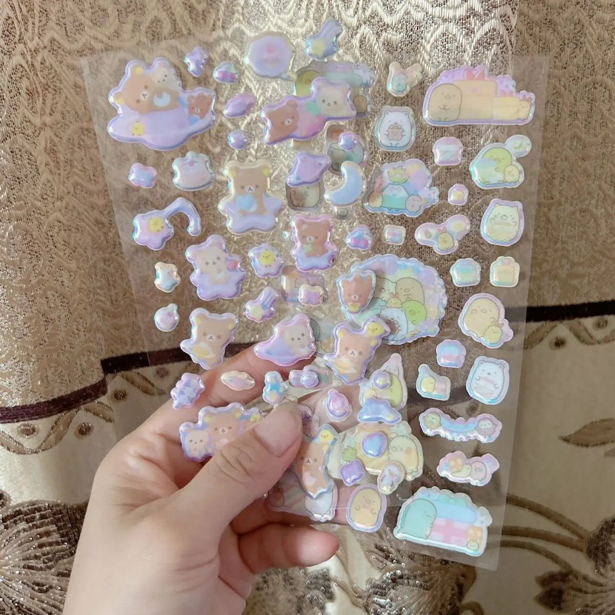 Rilakkuma 3D Bubble Stickers for Children's Diy Desktop Decoration Refrigerator Sticker Girl's Phone Case Stickers Reward Toy