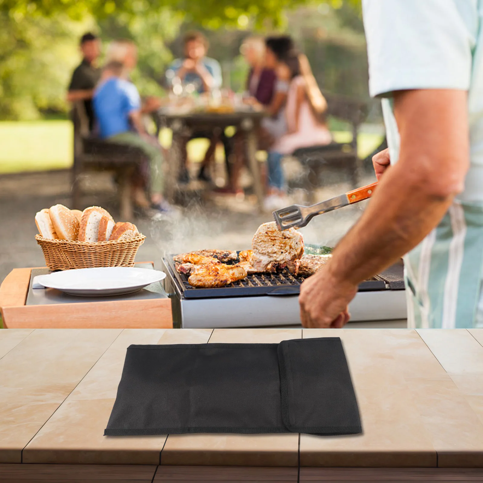 

Foldable Bag 20*18*5cm BBQ Tool Bag Compact Size Easy To Clean Ergonomic Handle Lightweight Design Spacious Interior