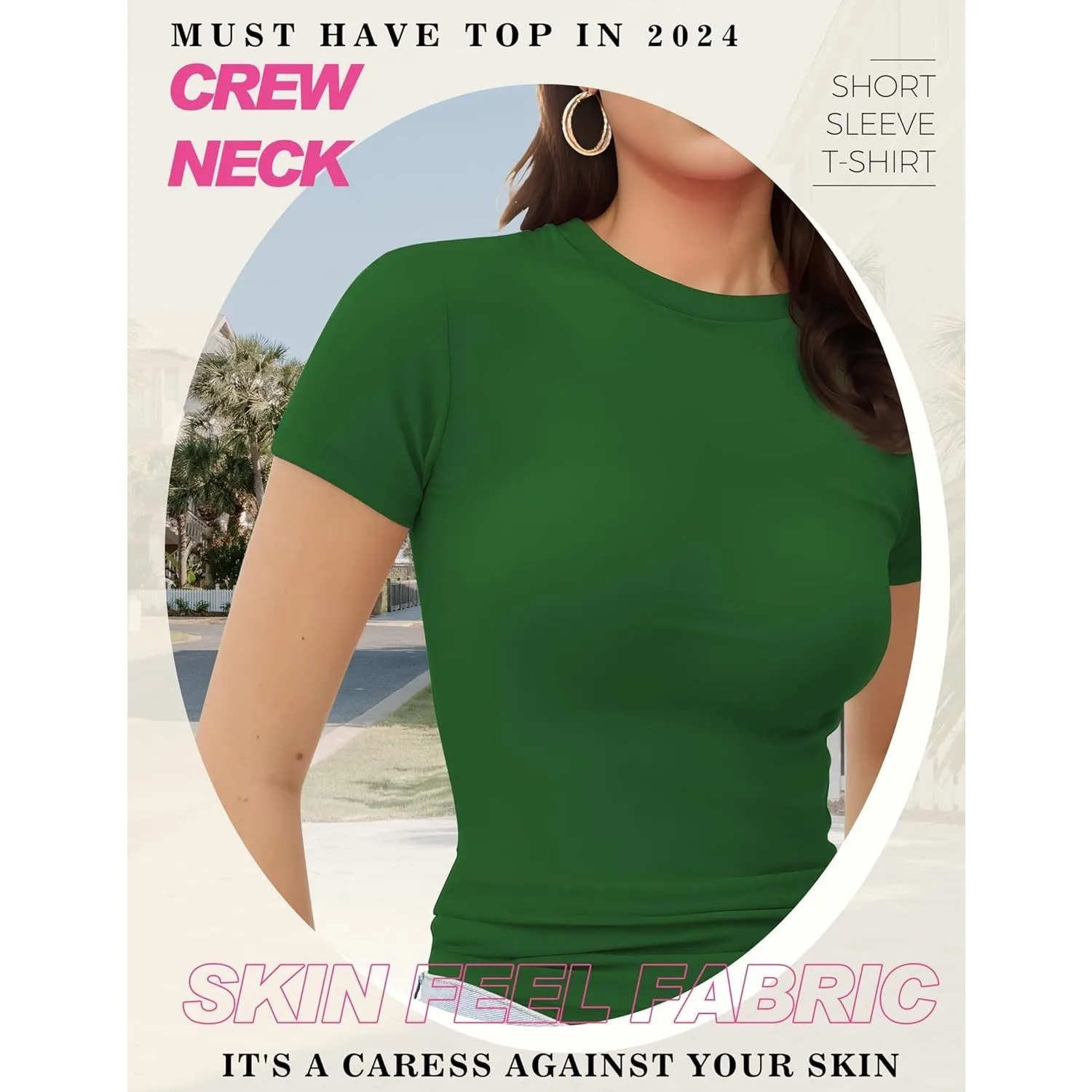 T-shirt girocollo basic da donna a maniche corte T-shirt slim fit Estate 2025 Y2k Top aderente per uscire Camicie attillate carine