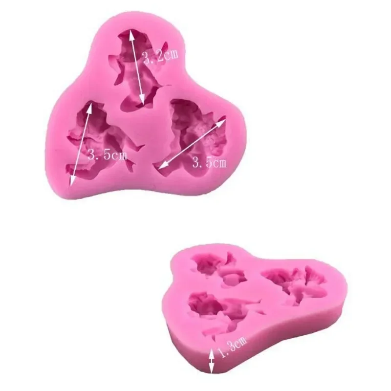 Creative Handamde Molds 3 Hole Baby Angel Shaped Silicone Mold Cake Decoration Boy Fondant Cookies Tools Candy Molds Accessories