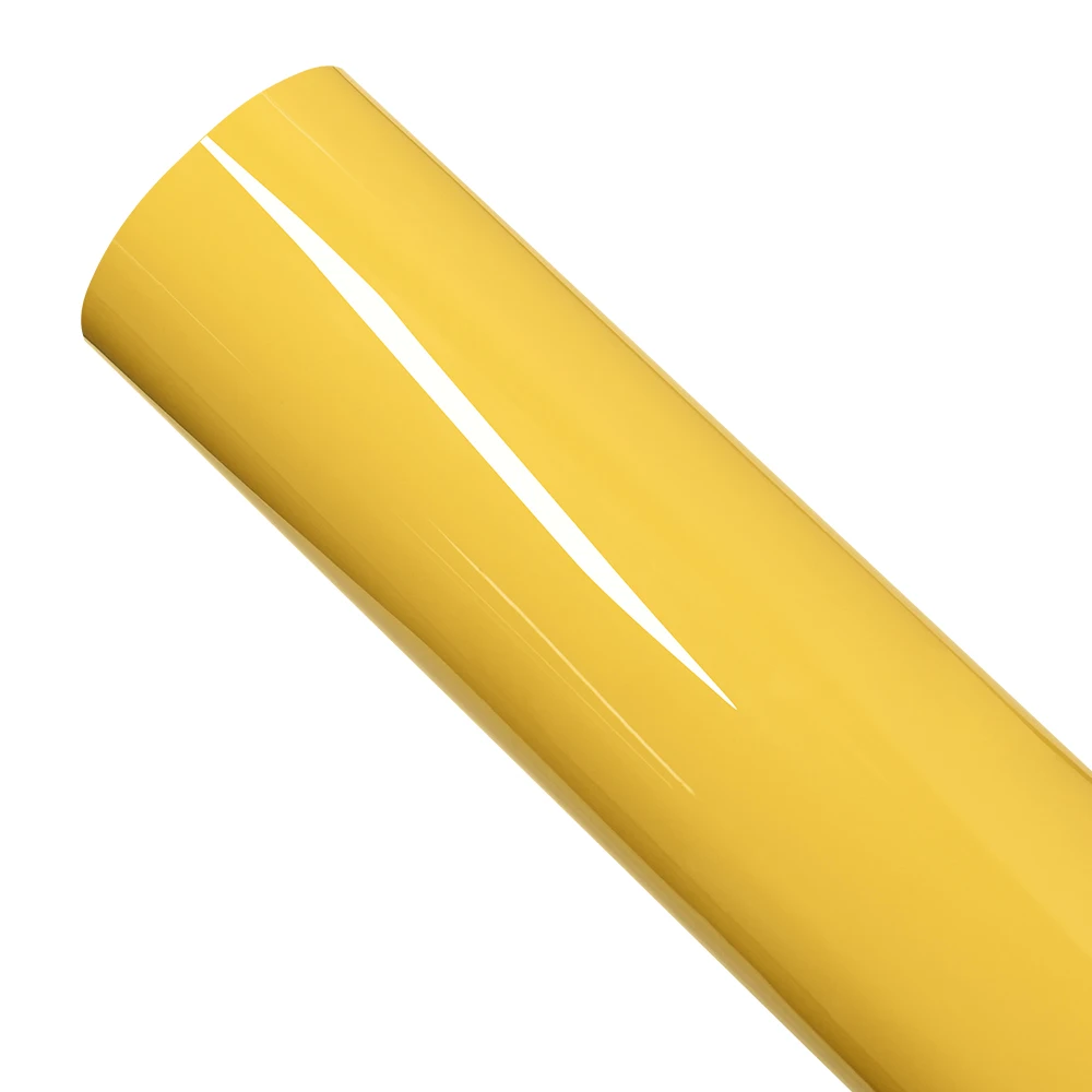PET Signalgelbe glänzende Auto-Vinylfolie, blasenfrei, selbstklebende PVC-Farbwechselfolie, Zubehör zur Fahrzeugkarosseriedekoration – Detail 6