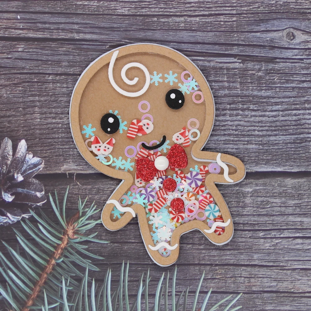 KLJUYP Cute Gingerbread Man Shaker Metal Cutting Dies Stencils for DIY Scrapbooking Decorative Embossing DIY Paper Cards