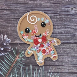 KLJUYP śliczne Gingerbread Man Shaker metalu wykrojniki szablony dla DIY Scrapbooking dekoracyjne wytłaczanie kartki DIY