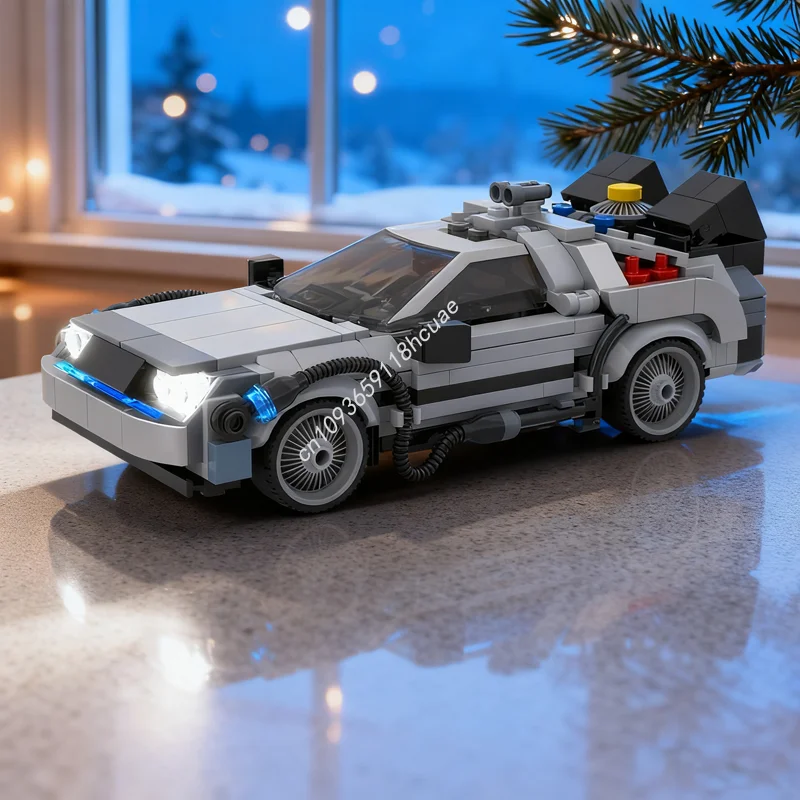445 قطعة MOC Delorean آلة الزمن BTTF نموذج اللبنات البناء فكرة الإبداعية هدايا عيد الميلاد ألعاب الطوب عيد ميلاد الاطفال #1