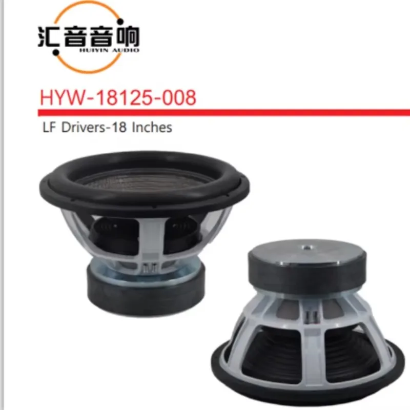 OEM Manufacturer High Performance 5000W 18 Inch Subwoofer18125-008 Dual Coil Single 24V Carbon and Paper Cone for Car Subwoofer
