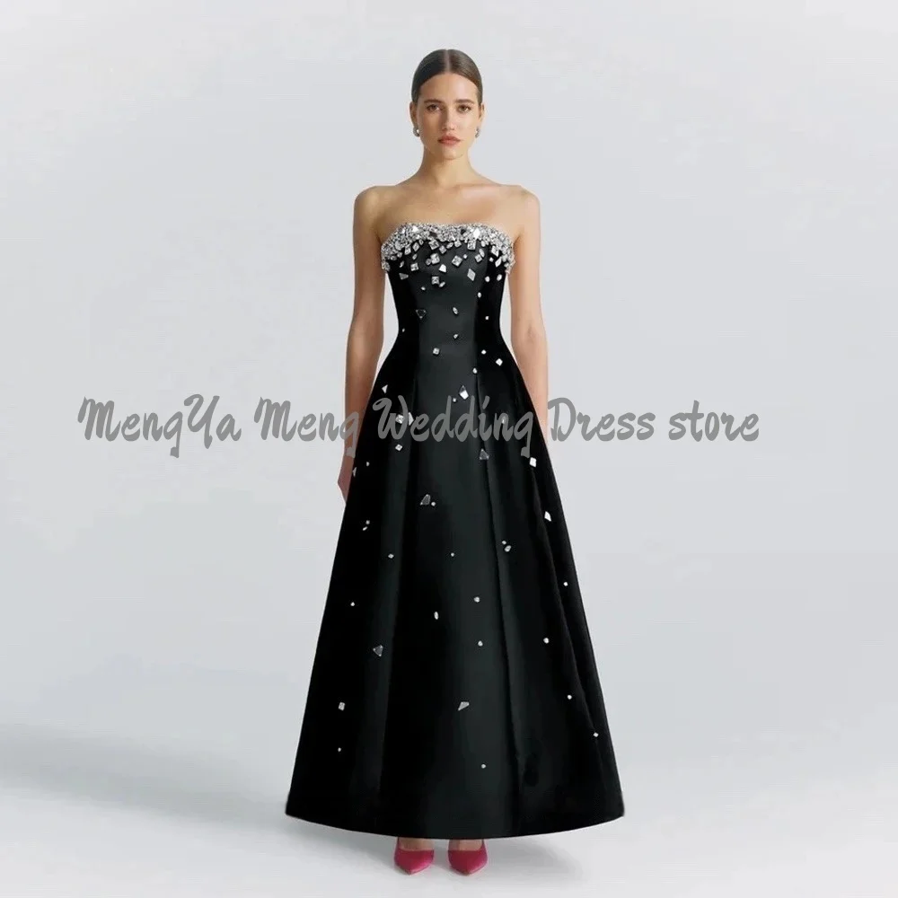 

ZHUISHU Customized Luxury Dubai Black A Line Sequined Beaded Evening Dress for Women 2025 Elegant Birthday Party Formal Gowns