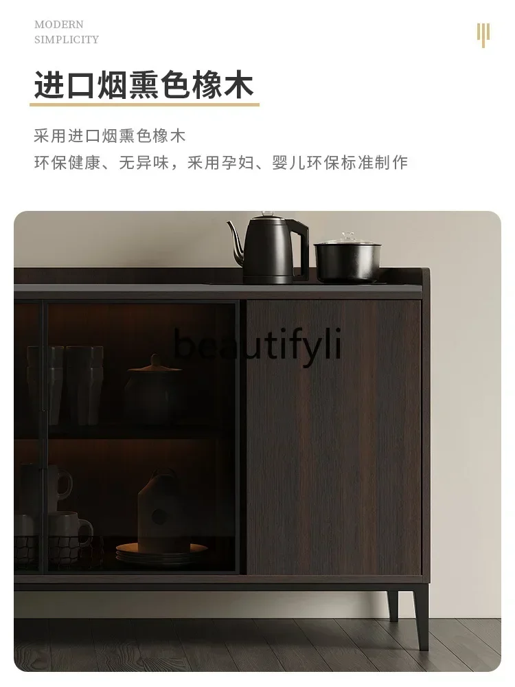 

2003 Solid wood rock slab dining side tea cabinet Intelligent tea bar machine Integrated living room against the wall