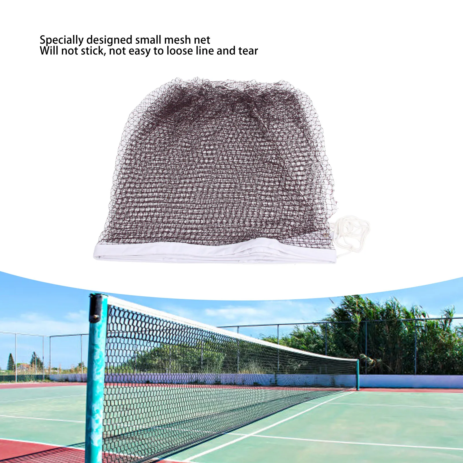 ZK30 Badminton Net Only Portable Replacement Single Side Stitching Backyard Polyester Daily Training Exercise Competition