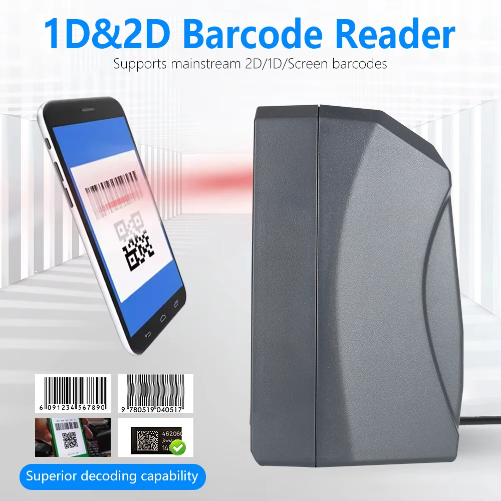 Barcode Scanner 4600S Platefrom scanner Hands-Free High Speed Reader QR Code for Supermarket