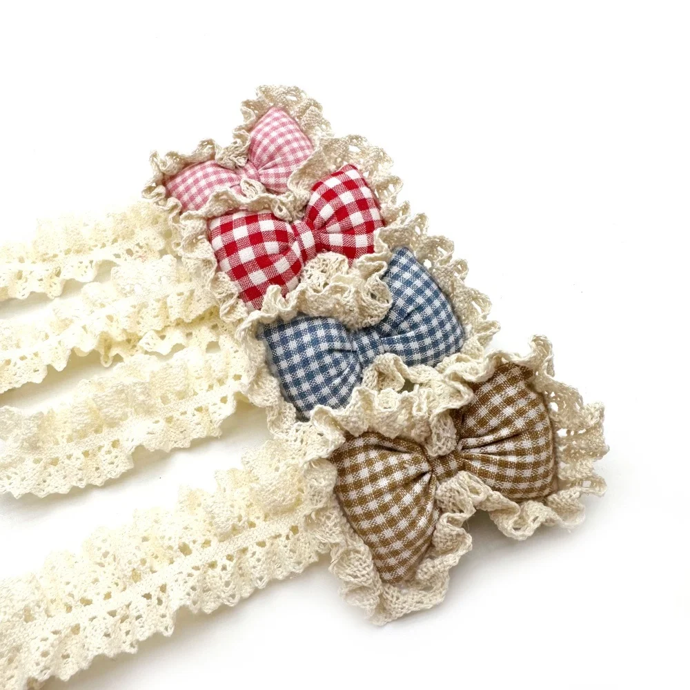 30/50 Stück Modische Karierte Hundeschleifen-Krawatten aus Spitze, Elastisches Hundehalsband, Welpen- und Katzenhalskette, Haustierpflege-Zubehör für Hunde – Detail 6