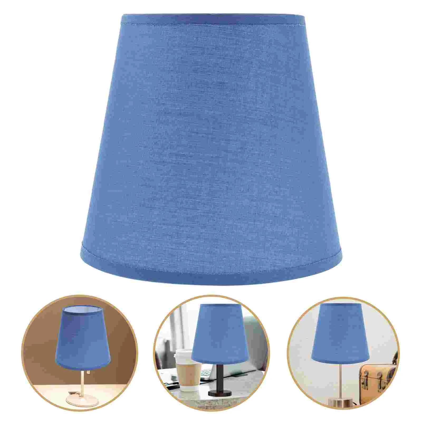 Decoration Lamp Shade Fabric Light Pendant Wicker Fixture Accessory Cover Blue Ceiling