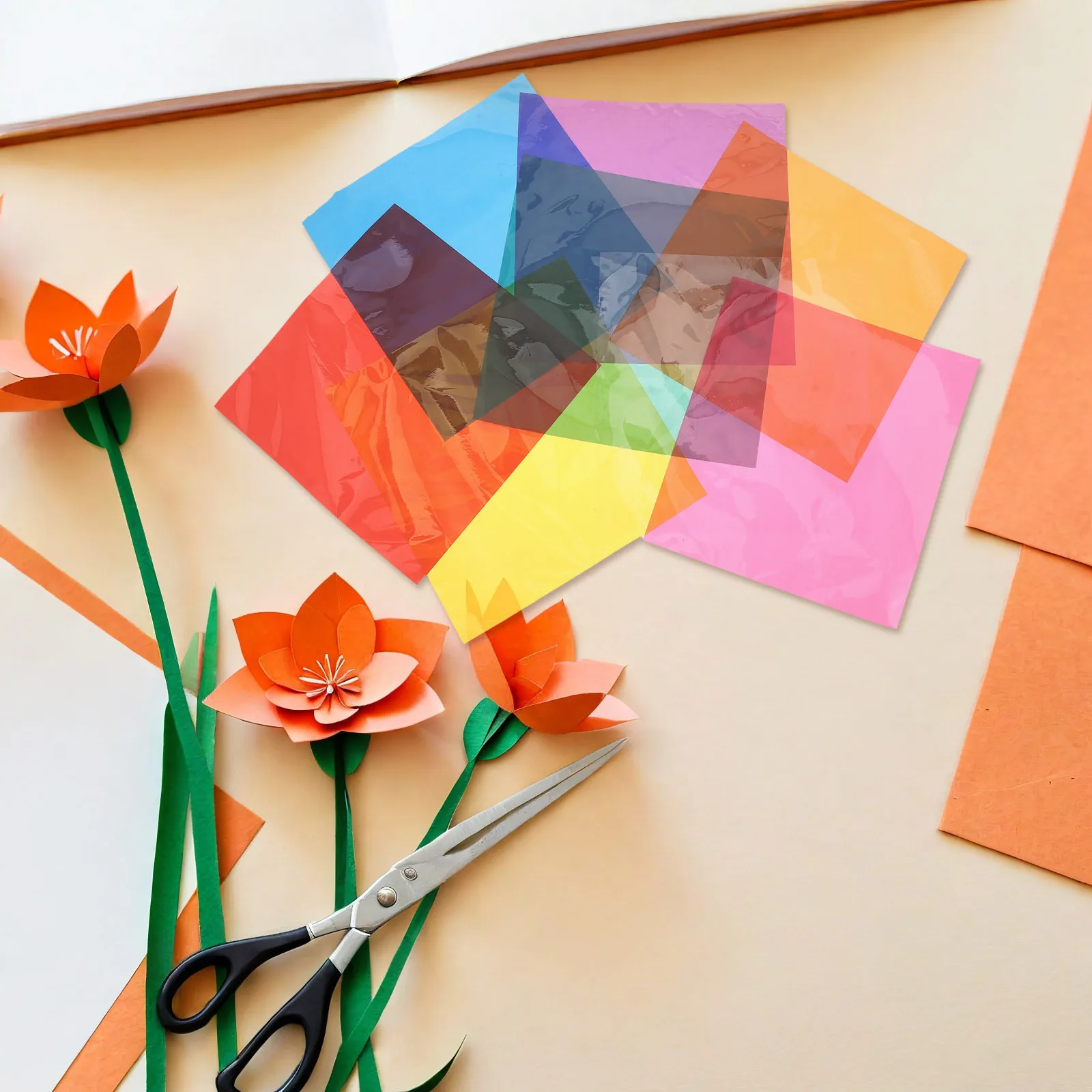 90 stuks helder gekleurde cellofaanvellen doorschijnend ambachtelijk materiaal voor doe-het-zelf presenteert raamdecoratie educatieve spellen