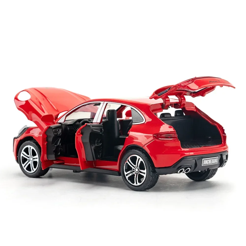 Modèle de voiture Porsche Macan en alliage métallique moulé sous pression, haute simulation, son et lumière, côtes arrière, collection de jouets pour enfants, cadeaux, 1:32