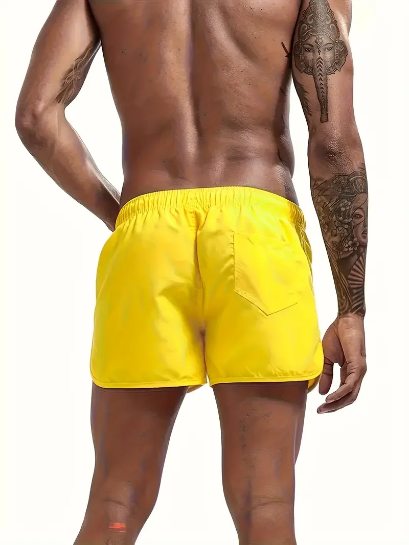 Pantaloncini da spiaggia stampati estivi da uomo con coulisse e dettagli tascabili Abbigliamento casual comodo da esterno