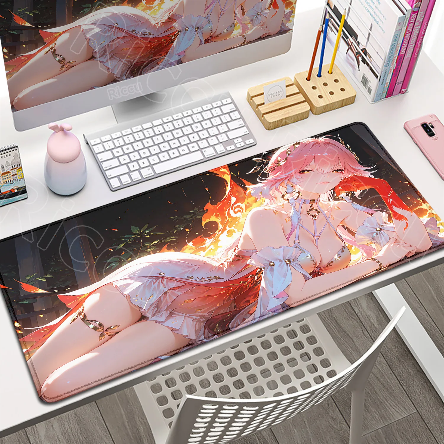 Changli Coletta Cartethyia Phrolova เมาส์ Pad HD การพิมพ์ Gamer Wuthering Waves Mouse Pad สาวอะนิเมะแล็ปท็อป PC แป้นพิมพ์โต๊ะ