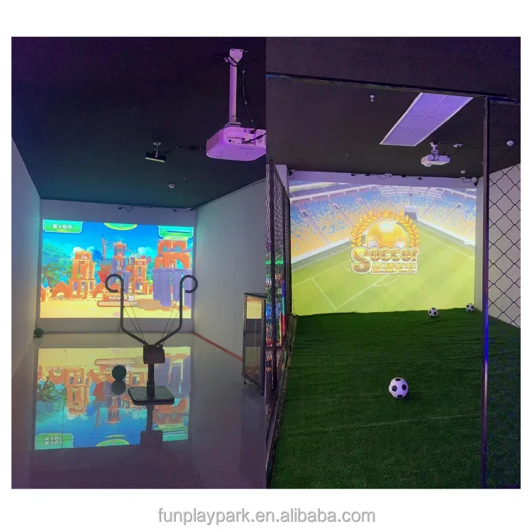 Interactive Soccer Screen Games Kids VR Simulator Water Park Slides Somatosensory Interactive Playground Equipment Equipment