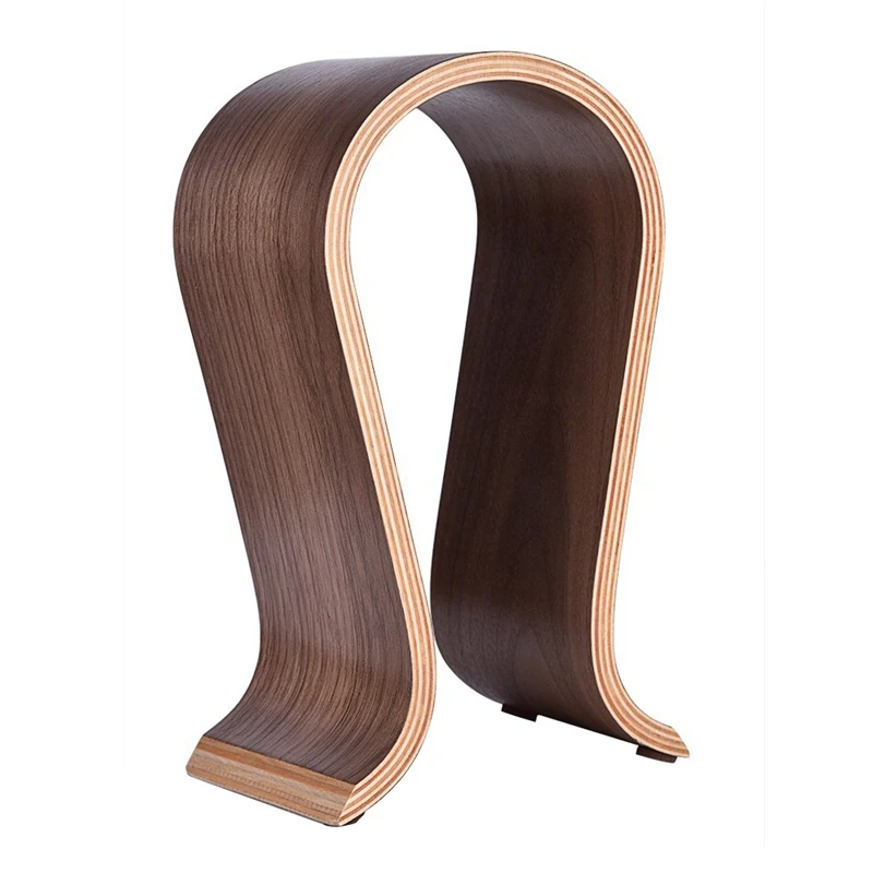 U Shape Headset Stand, Wooden Headphones Headset Holder Hanger Desk Headset Display Shelf Rack, For On-Ear Headphones, Durable