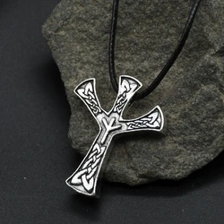 Norse Viking Branches Runes Pendan Algiz Celt Knot Rune Jewelry Amulet Talisman Pendant Necklace Men